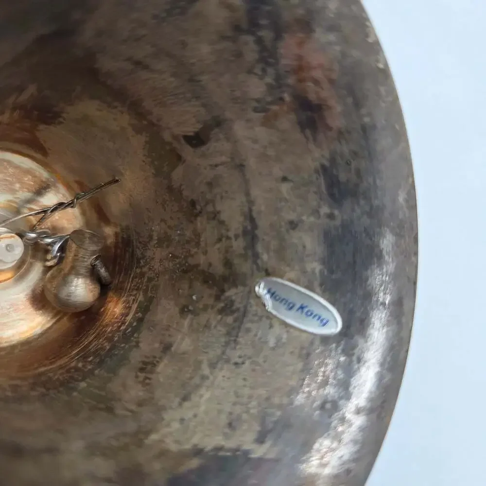 Vintage Silver Plated Metal Hand Bell Tarnish Finish Hong Kong